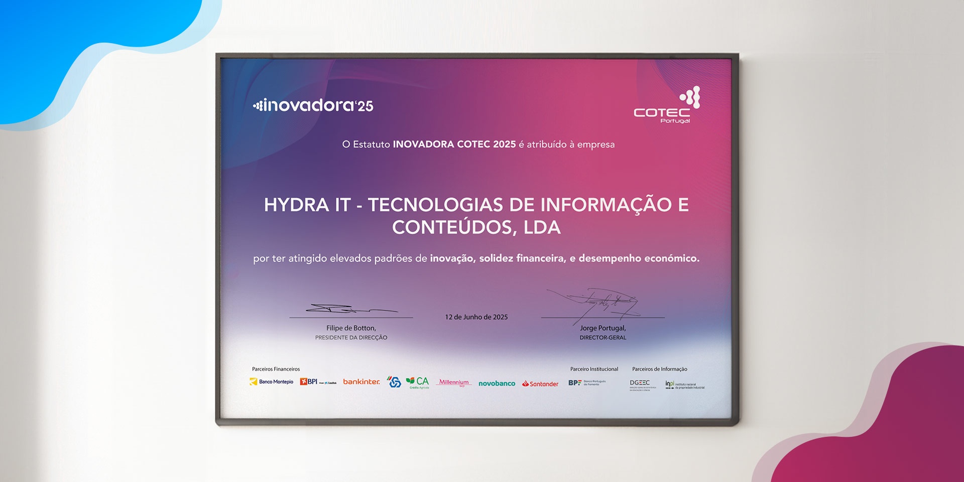 Hydra iT conquista Estatuto INOVADORA COTEC 2025 Hydra iT conquista Estatuto INOVADORA COTEC 2025