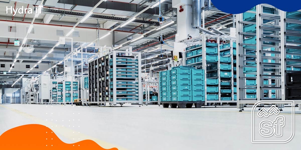 Fábrica para representar o Shopfloor, um Manufacturing Execution System
